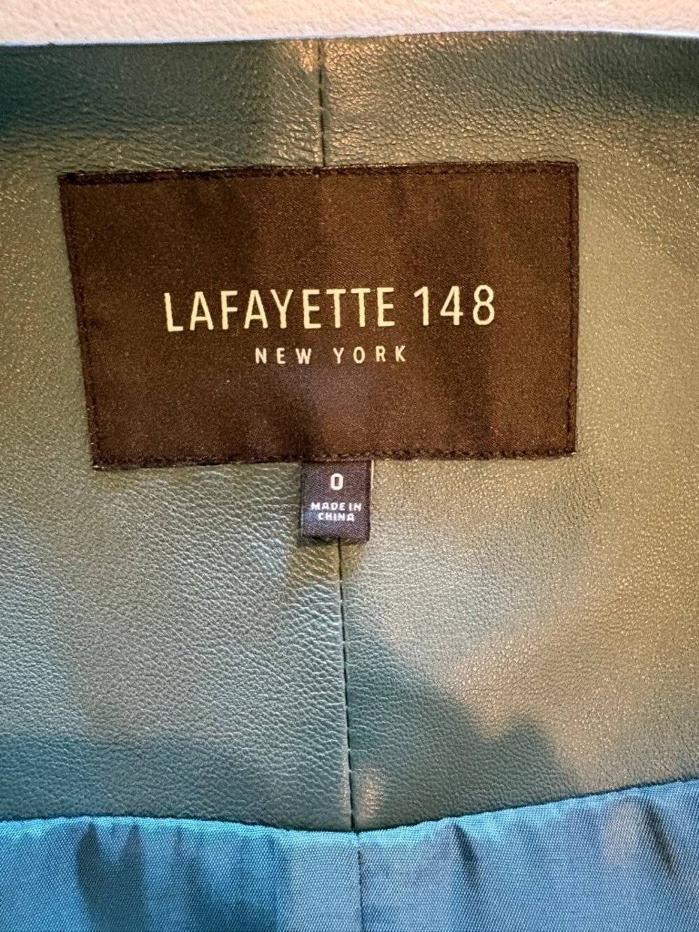 Lafayette 148 size 0 green leather blazer - Picture 5 of 8